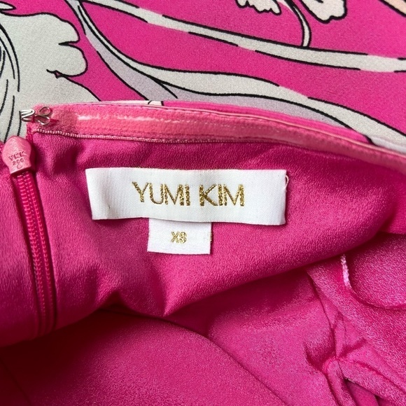 Yumi Kim Date Night Dress Easter Garden Pink Floral Strapless Silk Wrap Size XS - Picture 10 of 13